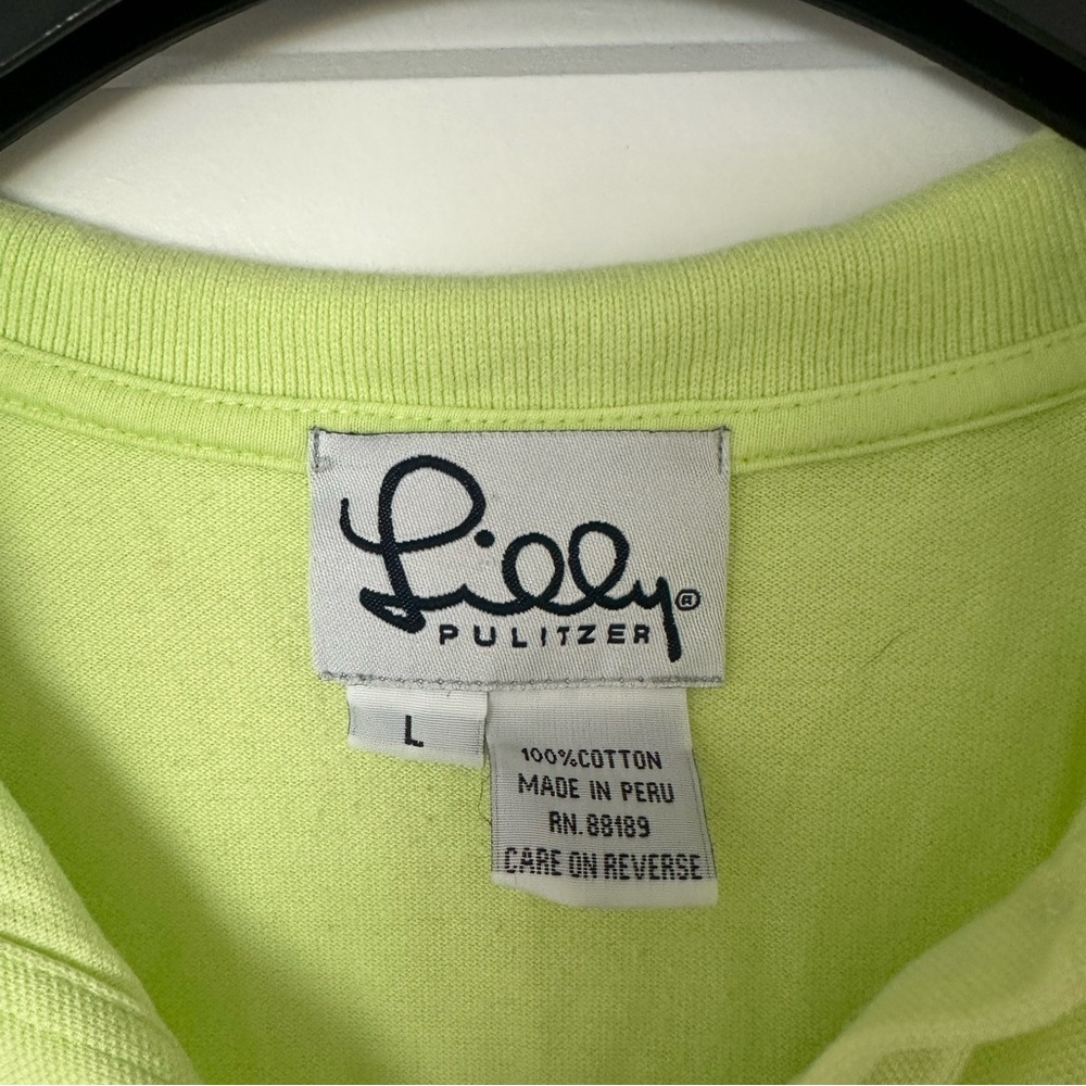 Lily Pulitzer green collard shirt/ Women’s large - Picture 3 of 3